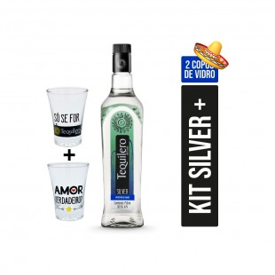 TEQUILA TEQUILERO SILVER 750ML + 2 COPOS 407332*