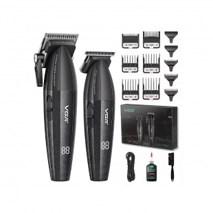 KIT MAQUINA DE CABELO VGR V-640 2IN1 PRETO BIVOLT
