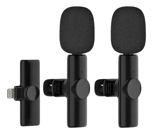 MICROFONE WIR H'MASTON MK09 2MIC IPHONE PRETO