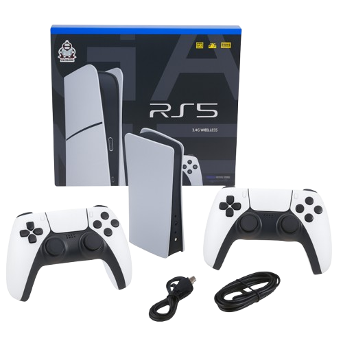 GAME Stick Gamepad RS5 Q10SE 64G 3D 2.4G 2CONTROLE 3 JOGO Preto/Branco