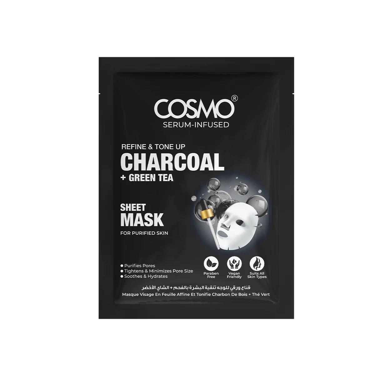 MASCARA FACIAL COSMO REFINE & TONE CHARCOAL+GREEN TEA 20G