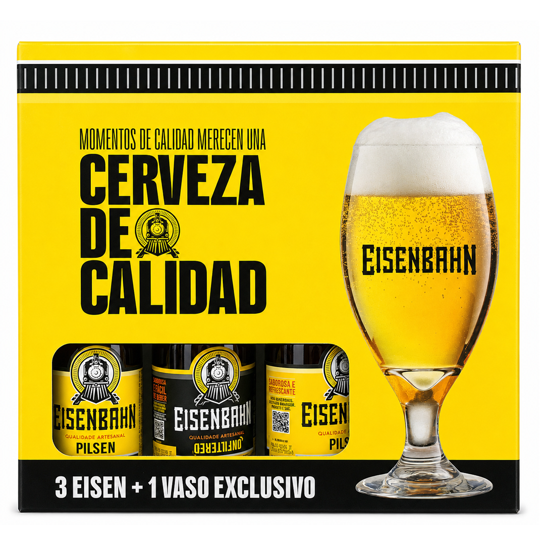 BEB CERVEJA BRASIL EISENBAHN 3X355ML BOTE + 1 COPO