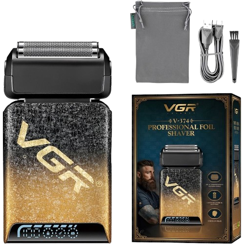 Barbeador MINI VGR Voyager V-374 Preto Dorado Recarregavel