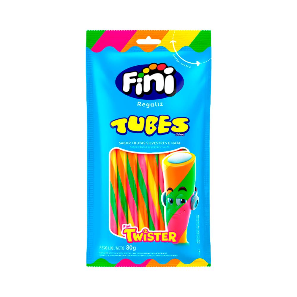 GOMA FINI REGALIZ TUBES TWISTER FRUTAS SILVESTRE E NATA 80G