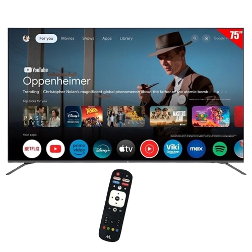 TV LED 75" MTEK MKQ75FSGU SMART QLED 4K/GOOGLE TV/ WIFI/HDMI