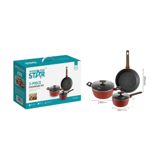 Anúncio: Jogo de Panela Winn Ing Star St-5231 Vermelho 3P€S 270164