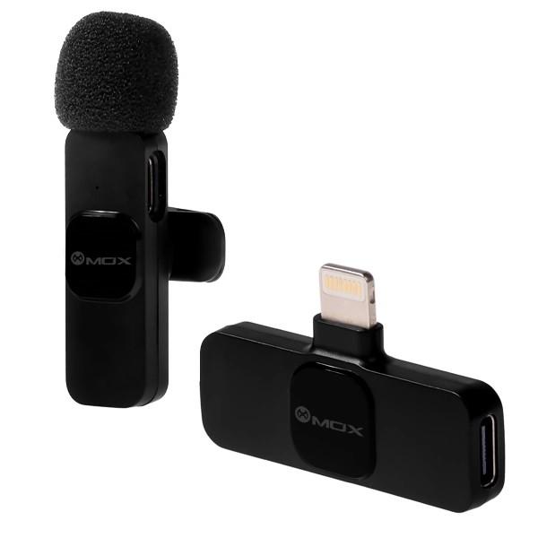 MICROFONE WIR MOX MO-MIC22 TYPE-LIGHTNING PRETO