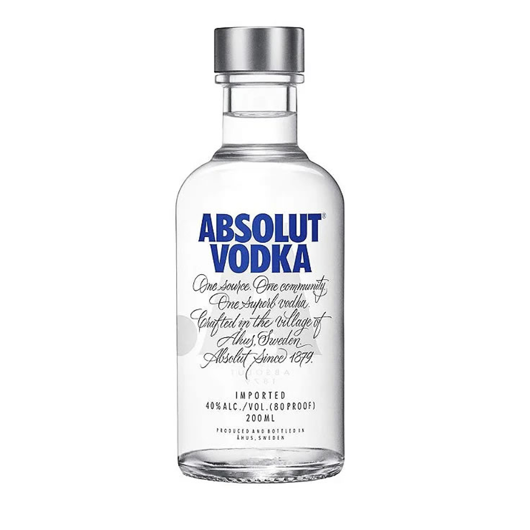 BEB VODKA MINI ABSOLUT 40% ALCOHOL 200ML