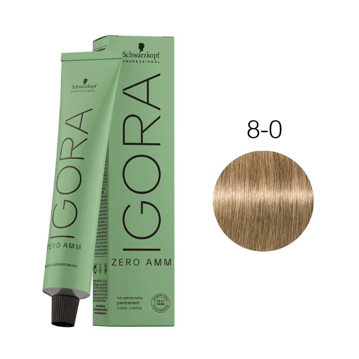 TINTA P/ CABELO SCHWARZKOPF IGORA ZERO AMM 8-0 60G +LO€AO 60ML