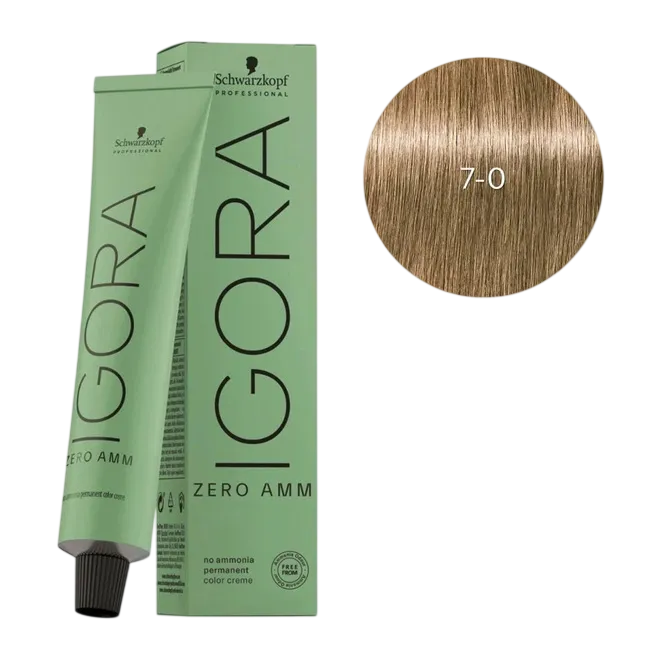 TINTA P/ CABELO SCHWARZKOPF IGORA ZERO AMM 7-0 60G +LO€AO 60ML