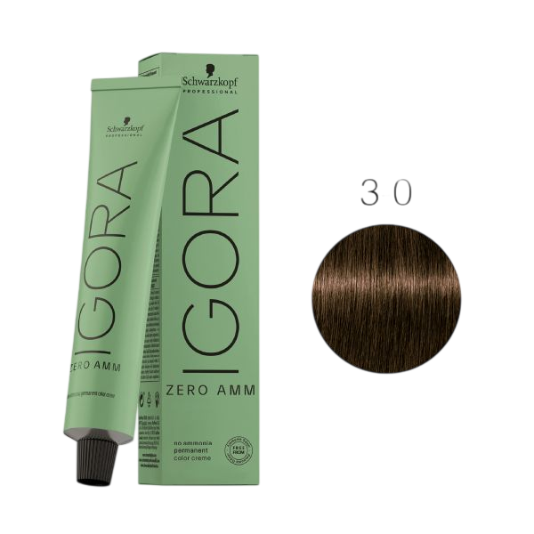 TINTA P/ CABELO SCHWARZKOPF IGORA ZERO AMM 3-0 60G +LO€AO 60ML