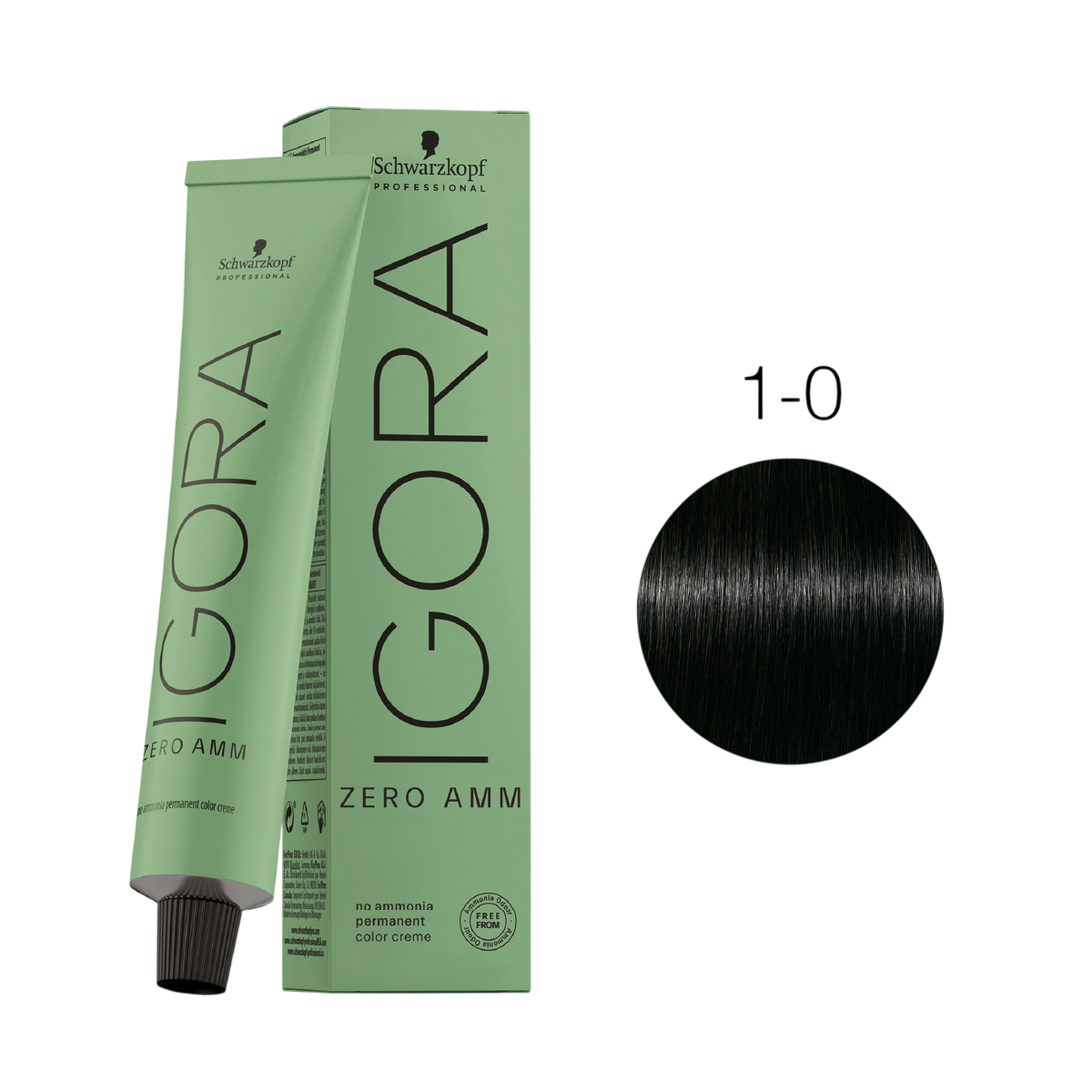 TINTA P/ CABELO SCHWARZKOPF IGORA ZERO AMM 1-0 60G +LO€AO 60ML