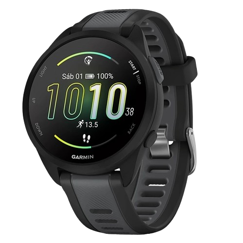 RELOGIO GARMIN FORERUNNER 165 AMOLED MIST PRETO/CINZA 010-02863-AC