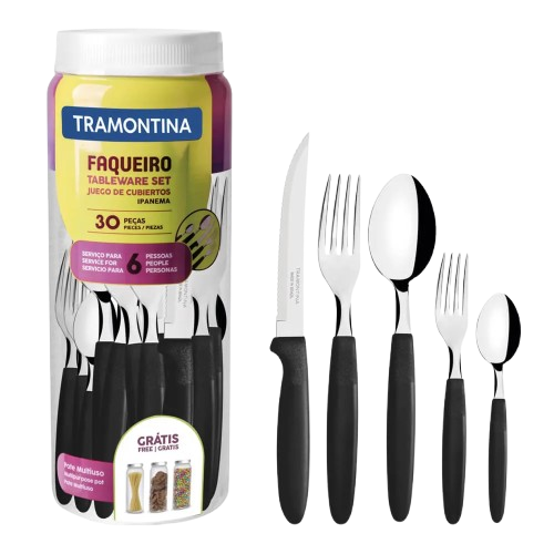Anúncio: Kit Talheres Tramontina 23398/088 Preto 30Pz*