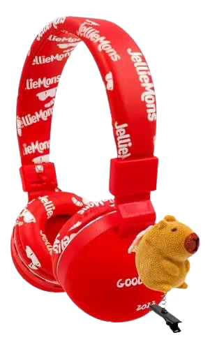FONE WIRELESS HEADSET AH-803E CAPYBARA KIDS RGB/BT/MEM/MIC AMARELO*