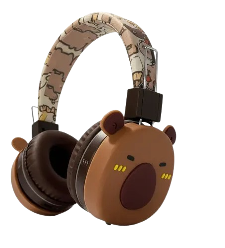 FONE WIRELESS HEADSET AH-B806A CAPYBARA KIDS BT/MIC MARRON*
