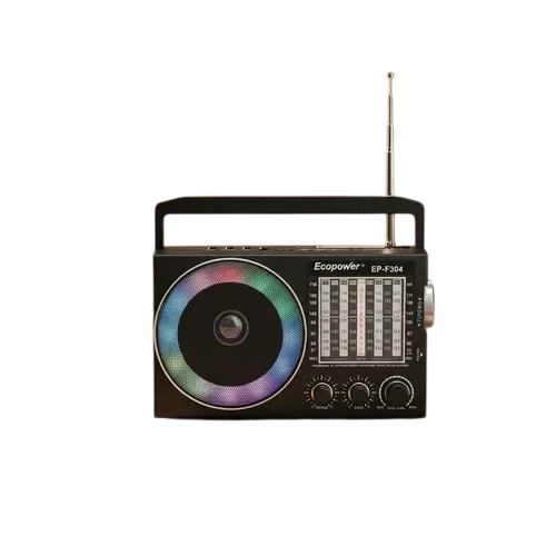RADIO PORTATIL ECOPOWER EP-F304 PRETO BT/SOLA