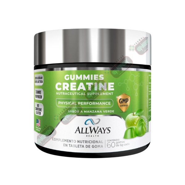 Suplemento Allways Creatine Gumnies Manzana Verde 60PZ