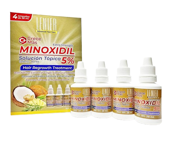TRATAMENTO CAPILAR LENIER CRECE MAS MINOXIDIL 5% 4X28ML