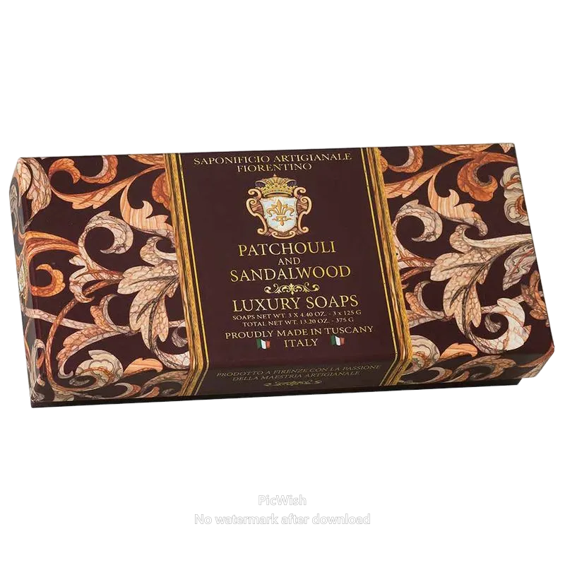 SABONETE FIORENTINO PATCHOULI E SANDALWOOD 3X125GR