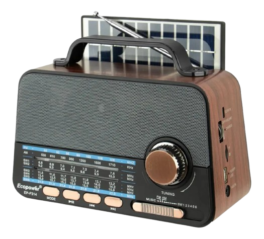 RADIO PORTATIL ECOPOWER EP-F301 BT/SOLAR MARRON