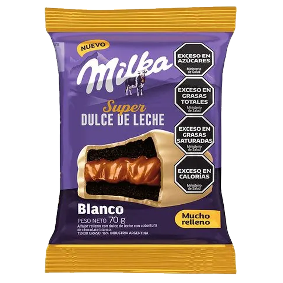 ALFAJOR MILKA SUPER DOCE DE LEITE BRANCO 70G