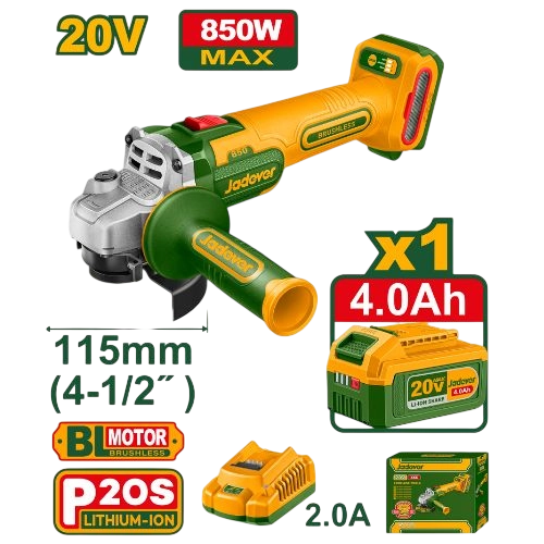 LIXADEIRA BATERIA JADEVER JDLAP5421 20V 115MM 1BAT/CAR 206445