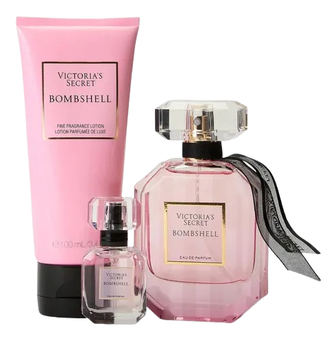 KIT VICTORIA'S SECRET BOMBSHELL FEM 50ML EDP+75ML SHIMMER+LO€AO