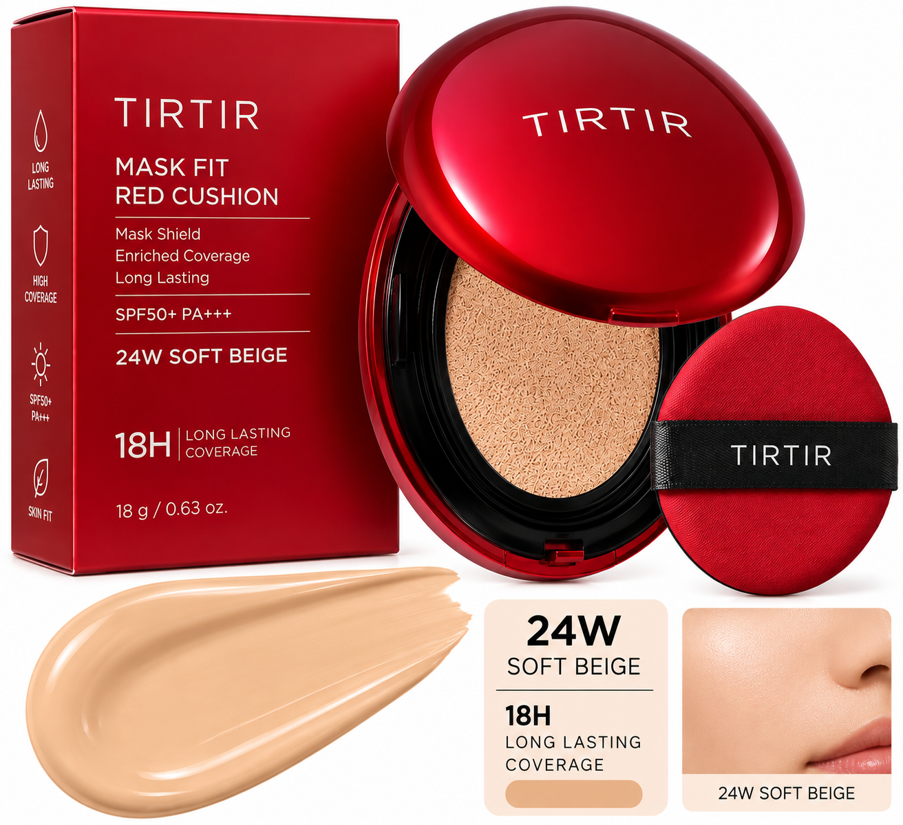 Anúncio: Base Facial Tirtir Red Cushion Mask Fit 24W Soft Beige 18G