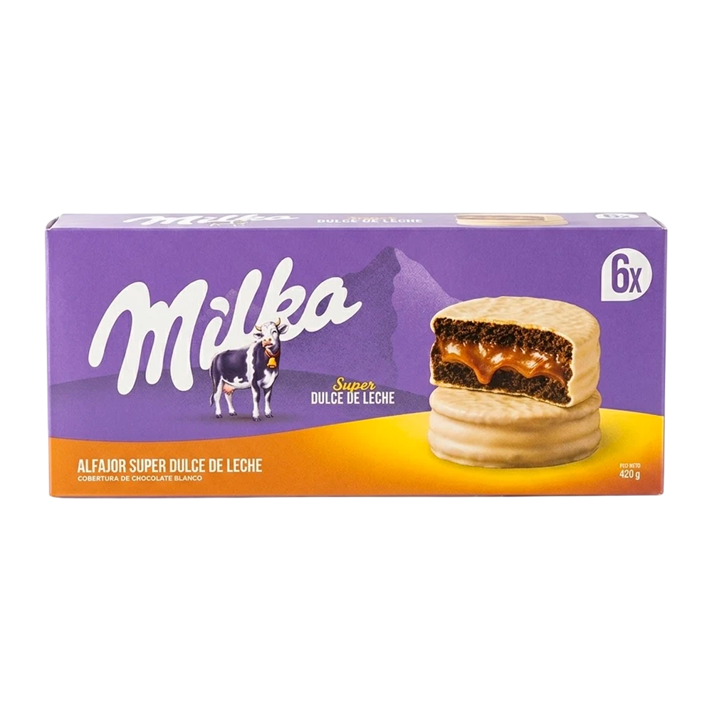 Anúncio: Alfajor Milka Super Doce de Leite Branco 6PCS 420G*