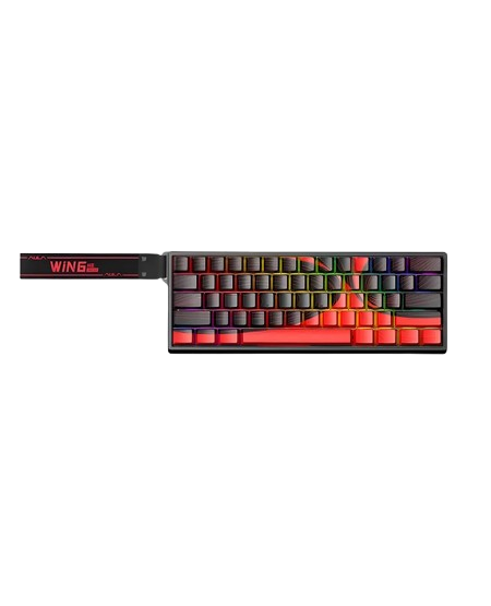 Anúncio: Teclado Mecanico Aula WIN60HE Max RBG/60%/8K/YONGCHUN Mag/ BLACK/RED
