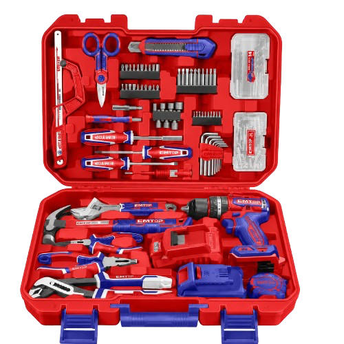 Anúncio: Kit Parafusadeira Bateria Emtop Eedk16601 166 PE€AS 1 Bateria