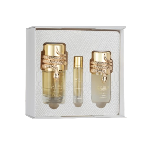 Anúncio: Lattafa Kit Musamam White Intense Fem 100ml EDP+12ML+HAIR Mist 50ml