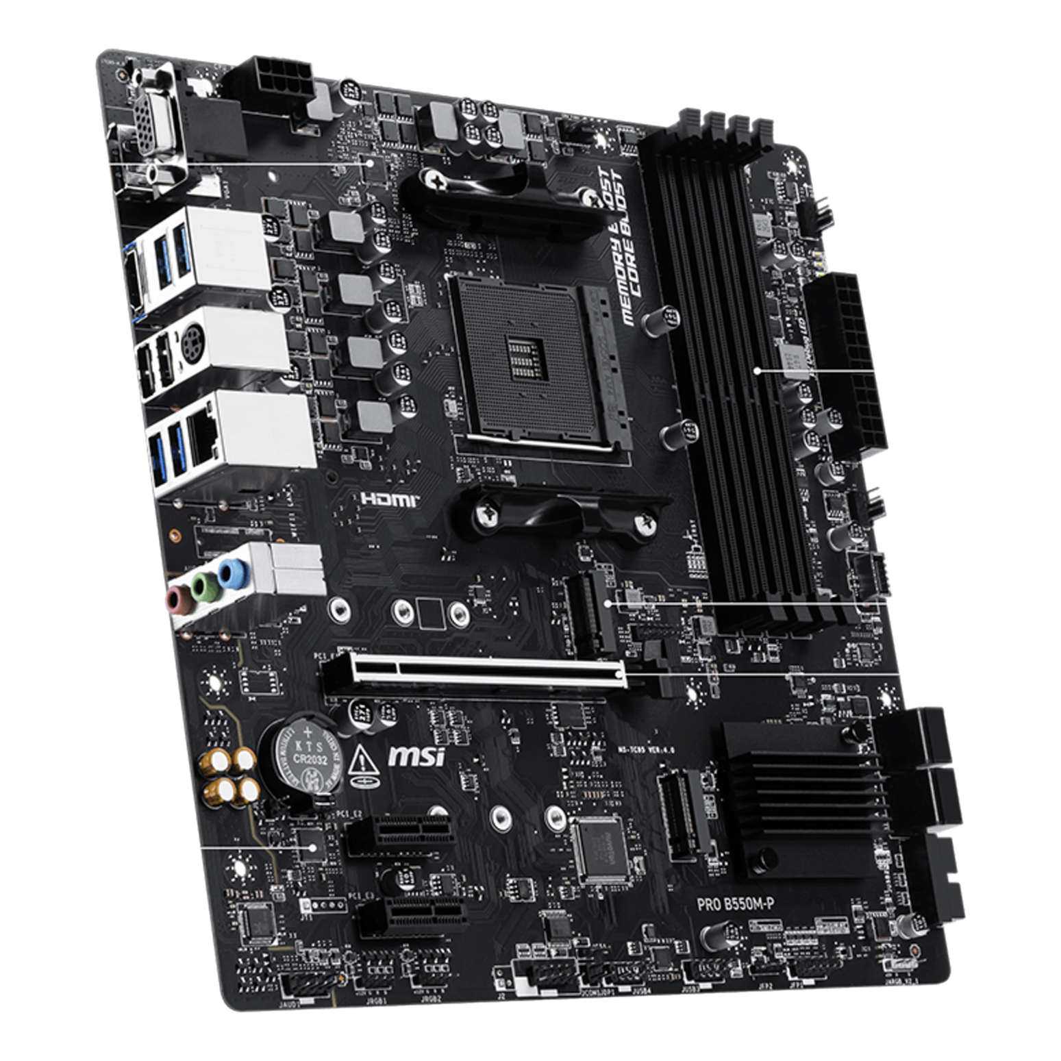 Anúncio: MB Am4 Msi Pro B550M-P DDR4/S/R/V/HDMI 911-7C95-206 453547
