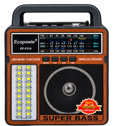 Anúncio: Radio Portatil Ecopower Ep-F319 Marron BT/USB/SD/AM/FM