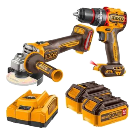 Anúncio: Kit Ingco 2In1 Ckli20256 PARAFUSADEIRA+AMOLADORA 2BAT+1CARR