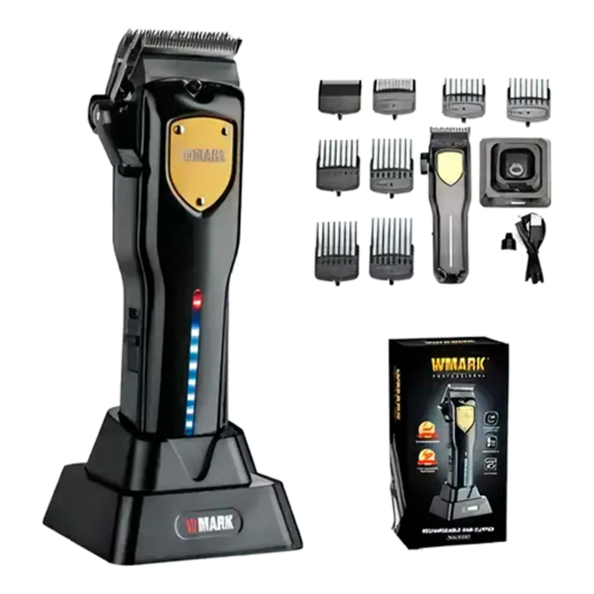 Anúncio: Kit Maquina Cabelo Wmark Ng-2043 S/FIO C/BASE 7000RPM