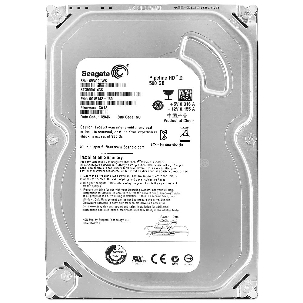 HD SATA3 3.5" 500GB SEAGATE 5900RPM ST3500414CS PIPELINE