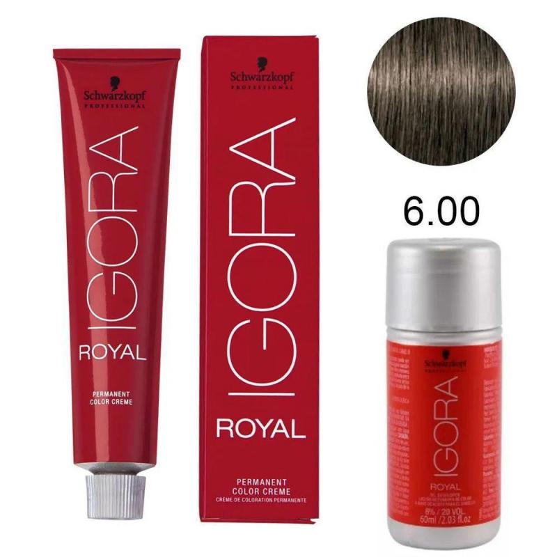 TINTA P/ CABELO SCHWARZKOPF IGORA ROYAL 6-0 60G +LO€AO 60ML