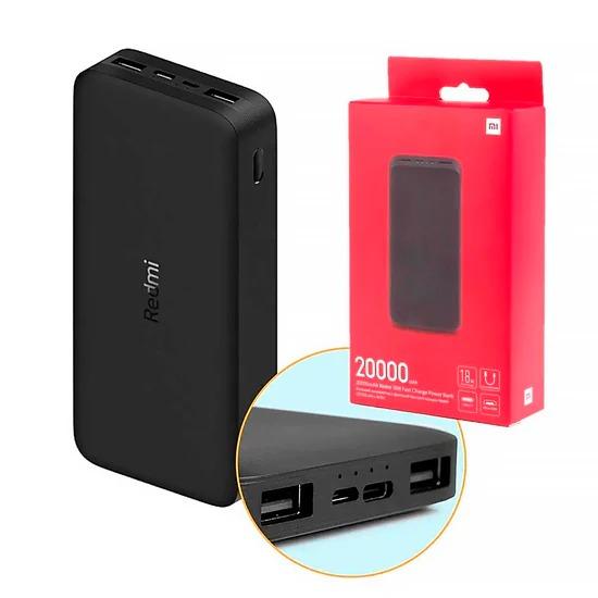 CAR EXT. XIAOMI REDMI PB200LZM PRETO 20000MAH COM CABO USB