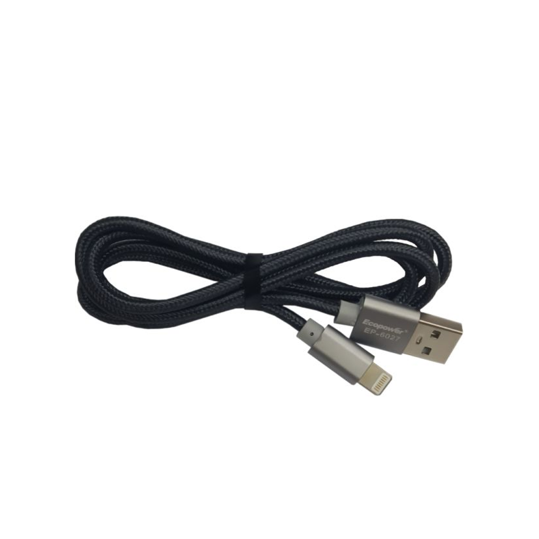 AC CEL CABO USB ECOPOWER EP-6027 IPHONE 1M/NYLON PRETO