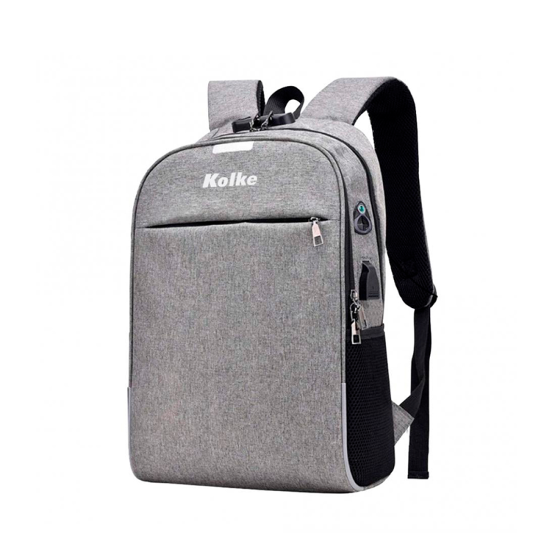 MOCHILA NB 15.6" KOLKE KVM-338 GRIS CLARO/LIGHT GREY C/CADEADO