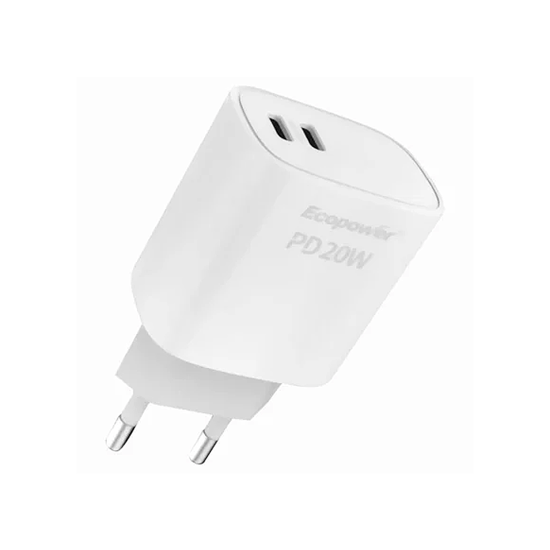 AC CEL FONTE ECOPOWER EP-7026 2 TYPE-C BRANCO