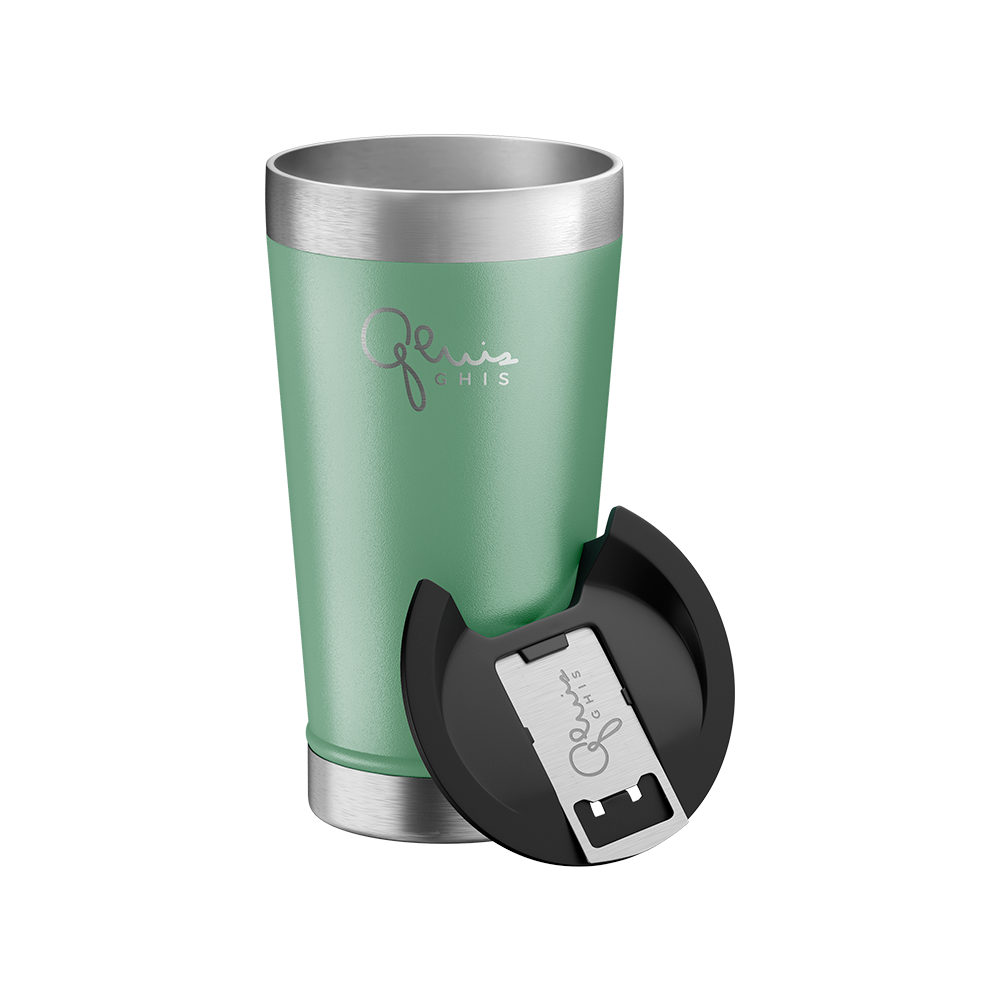 COPO TERMICO GHIS VERDE 473ML COM TAMPA E ABRIDOR
