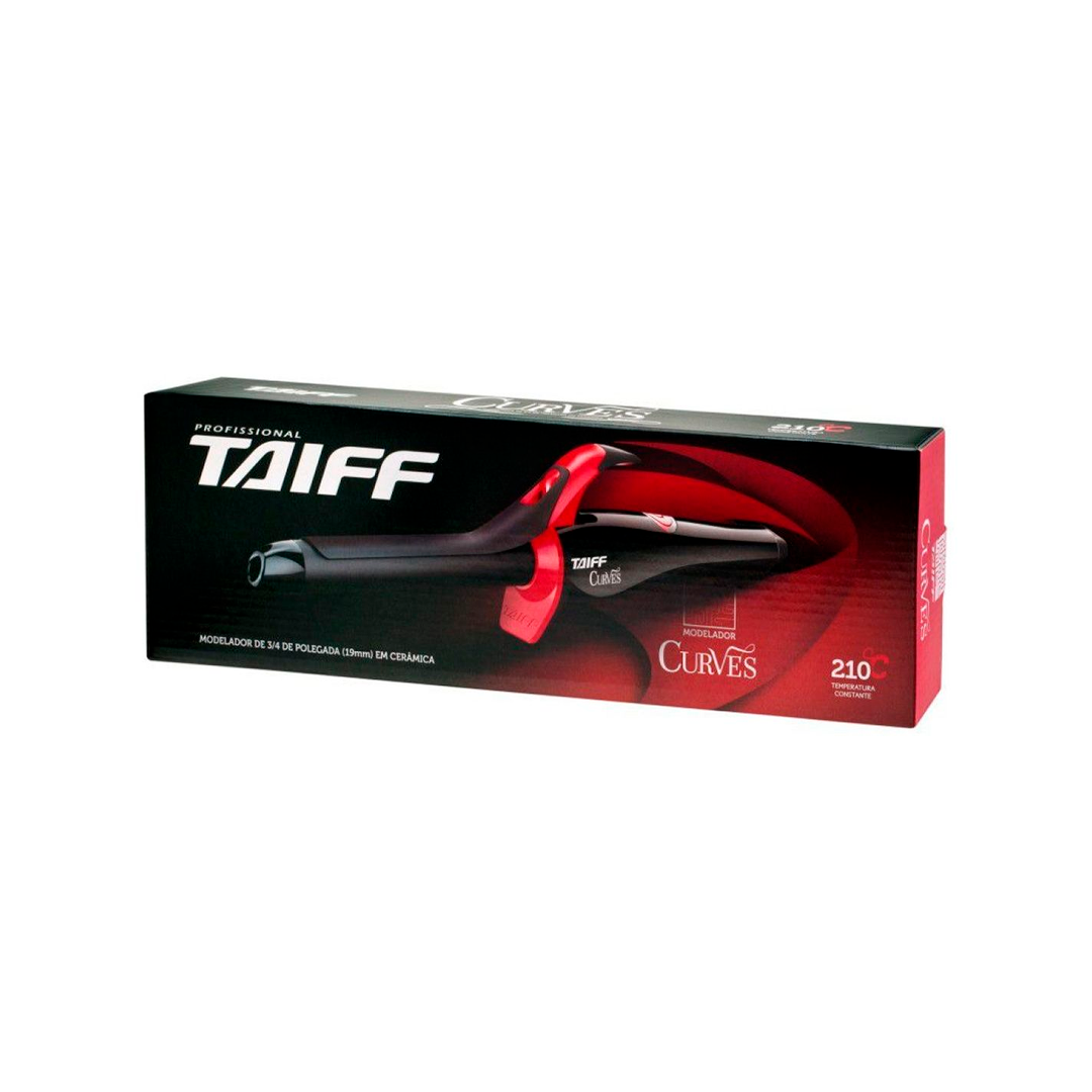 MODELADOR DE CACHOS TAIFF CURVES 19MM 3/4" PRETO/VERMELHO BIVOL