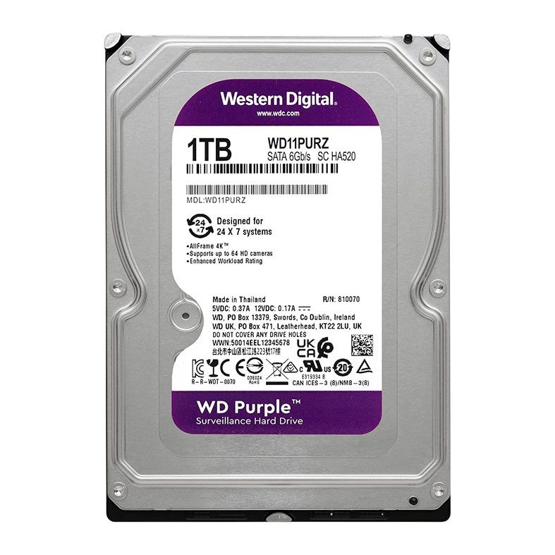 HD SATA3 3.5" 1000GB WESTERN DIGITAL 64MB WD11PURZ-85C5HYO