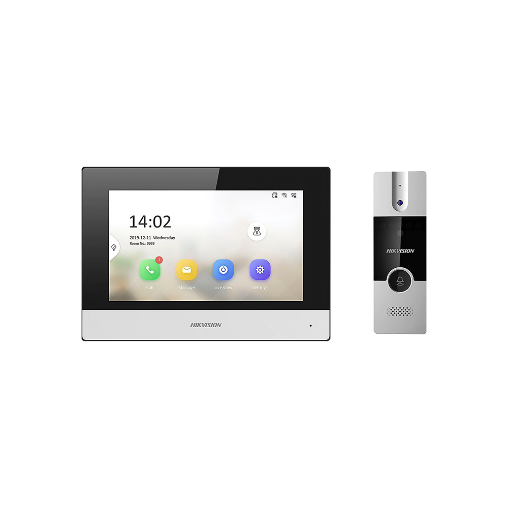 VIDEO PORTEIRO HIKVISION DS-KIS302-P/2MP/HD/WIFI/7"