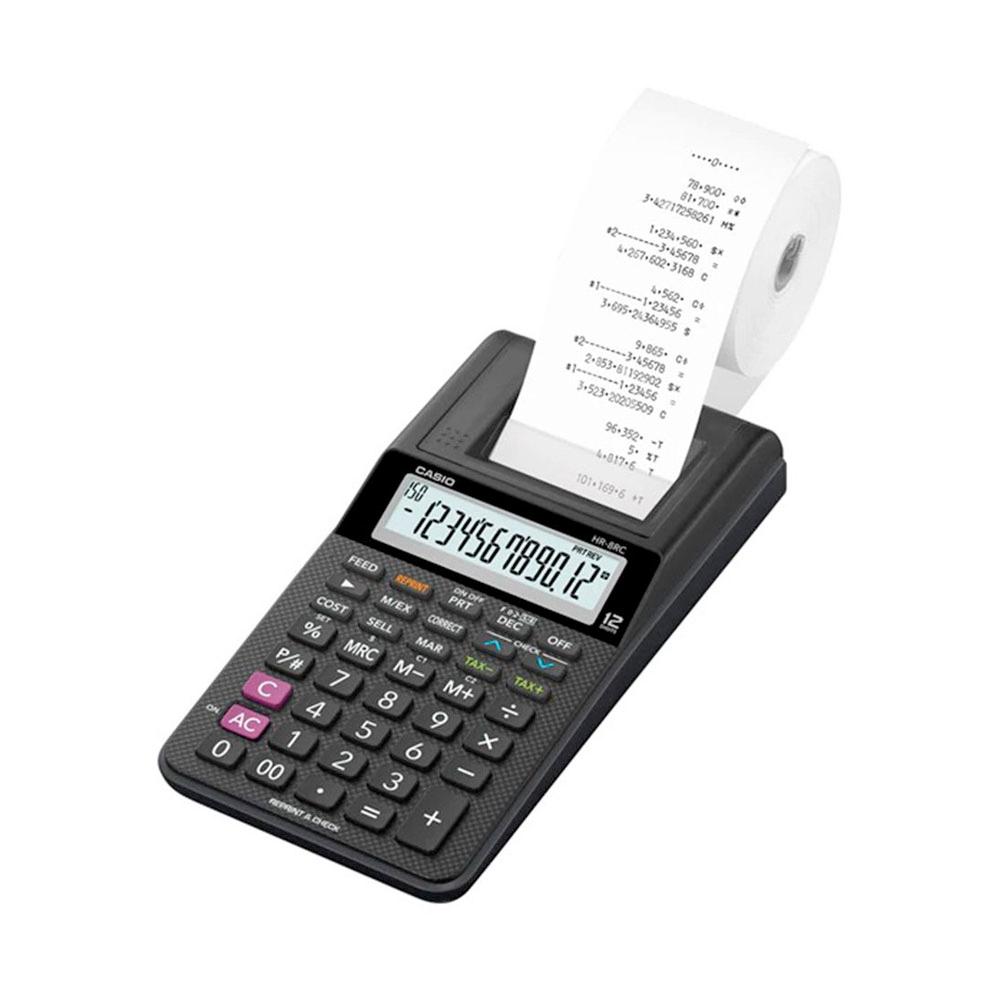 CALCULADORA CASIO C/BOBINA HR-8RC-BK-DC PRETO