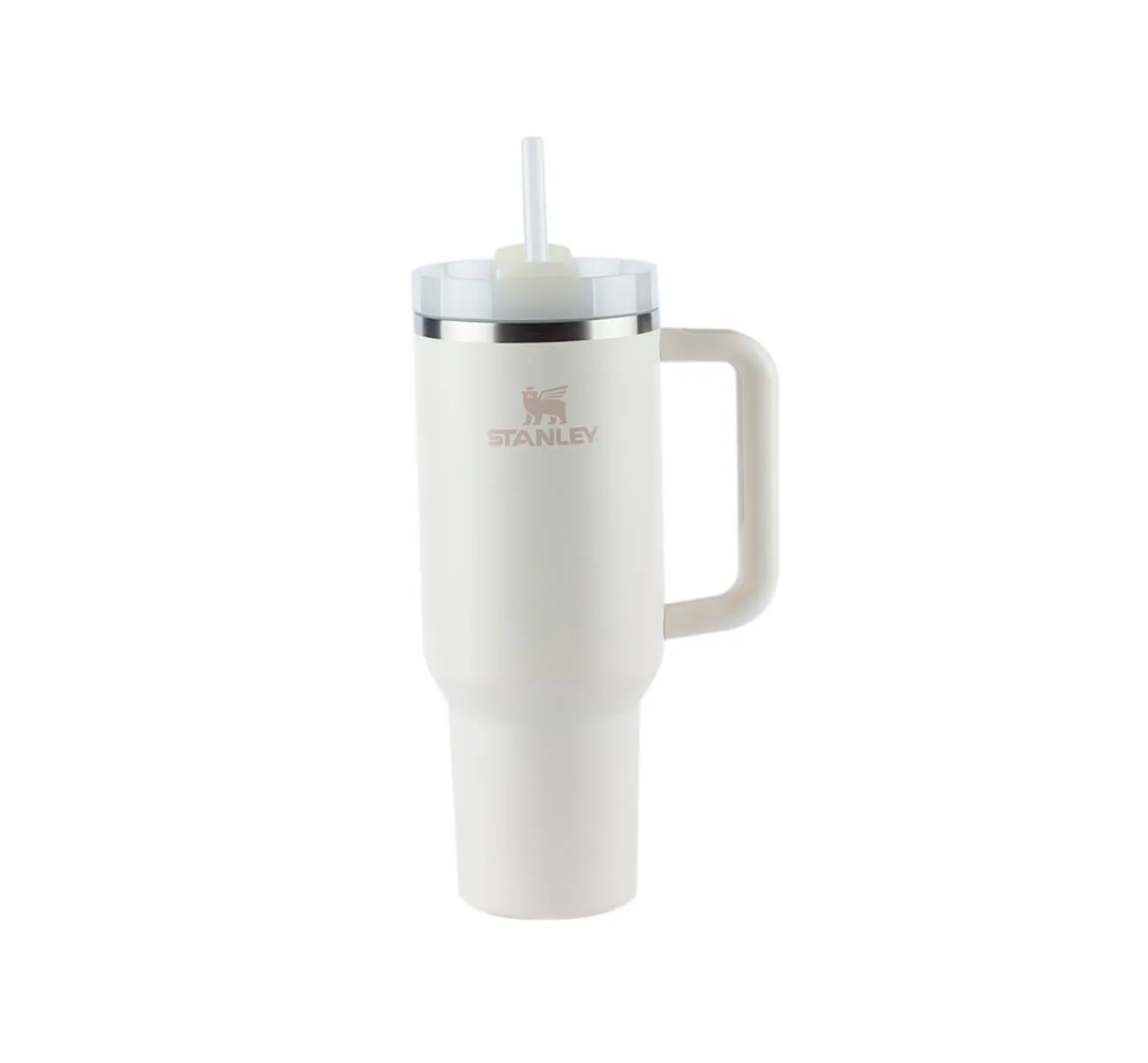GARRAFA TERMICA STANLEY QUENCHER H2.0 BRANCO 887ML C/TAMPA E CANUDO*