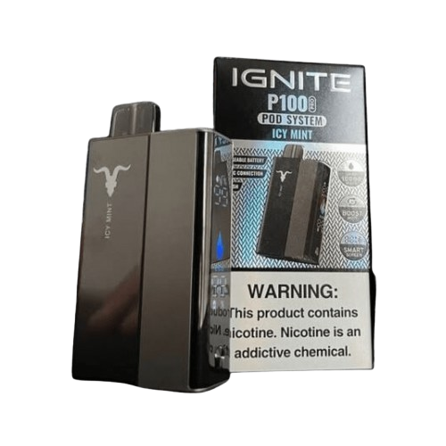 CIGARRO DESC POD IGNITE P100 PRO 10000PUFF KIT BLACK ICY MINT